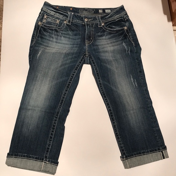 Miss me cuffed capri 29 bling gems jeans - Picture 8 of 12